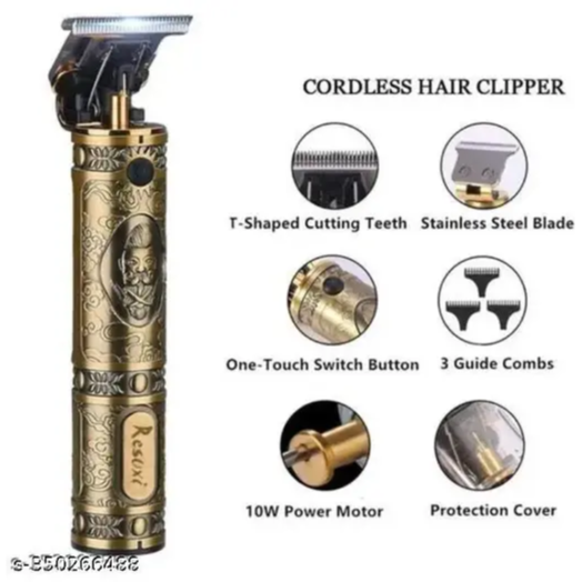 Green Lion Pirates Hair Trimmer 600mAh 6500RPM – Gold | Cordless Rechargeable Precision Beard, Hair & Body Grooming Trimmer