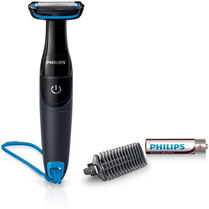 PHILIPS BG1024/16 body trimmer for men, cordless rechargeable Philips body groomer with stainless steel blades, 0.5–10mm trimming range and water-resistant design.
ماكينة تشذيب الجسم PHILIPS BG1024/16 للرجال، ماكينة تشذيب لاسلكية قابلة لإعادة الشحن بشفرات من الفولاذ المقاوم للصدأ ونطاق تشذيب 0.5–10 مم ومقاومة للماء.