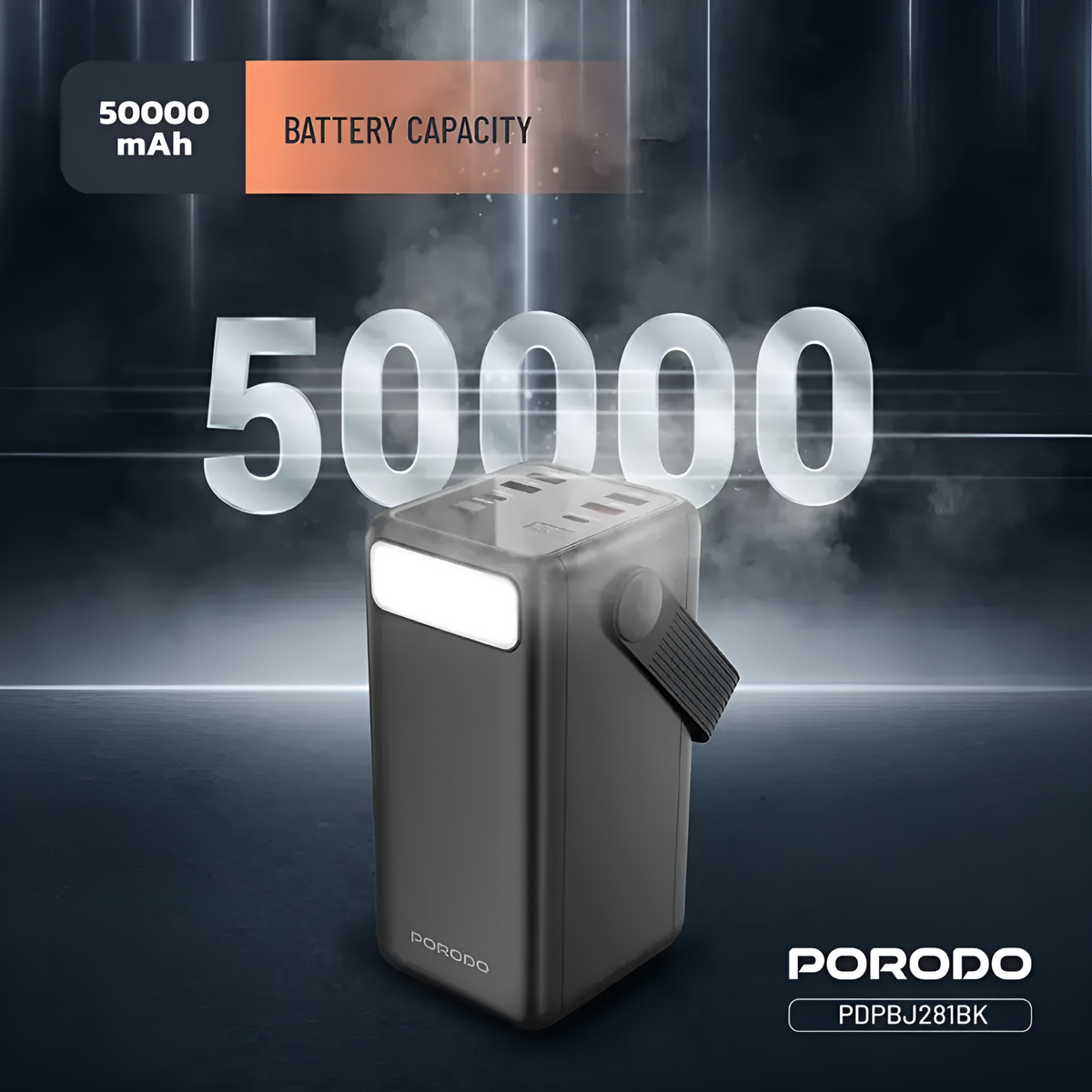 Porodo Lara 50000mAh Power Bank – High-Capacity Portable Power Bank with Fast Charging