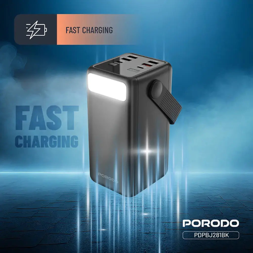 Porodo Lara 50000mAh Power Bank – High-Capacity Portable Power Bank with Fast Charging