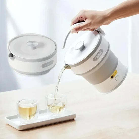 CUKO Folding Electric Kettle 0.6L – Silicone & Stainless Steel with Auto Shut-Off