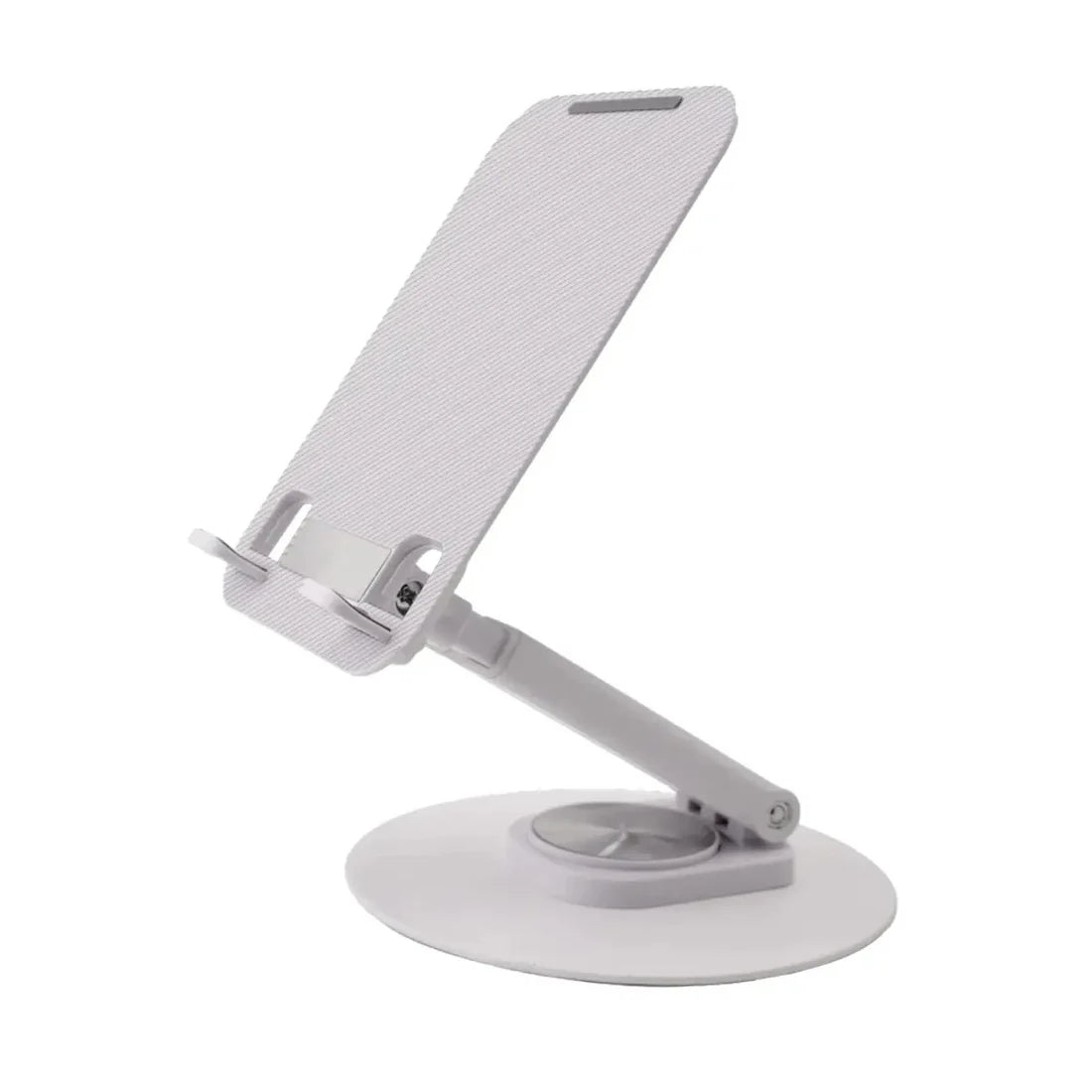DENX DX1268 360-degree rotating foldable desktop phone and tablet holder in grey and silver
حامل DENX DX1268 مكتبي قابل للطي ودوران 360 درجة للهواتف والأجهزة اللوحية باللون الرمادي والفضي