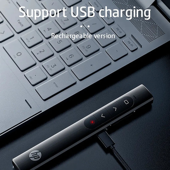 HP SS10 Wireless Laser Presenter Remote – USB Rechargeable, 100m Range, Presentation Control