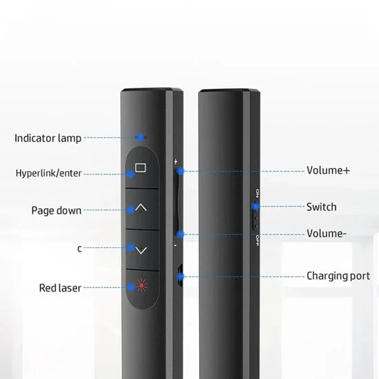 HP SS10 Wireless Laser Presenter Remote – USB Rechargeable, 100m Range, Presentation Control