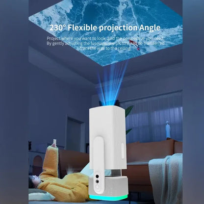 Pan & Tilt Smart Projector – 4K Ultra HD Support, 5GHz WiFi, Built-In 10W Powerful Speaker