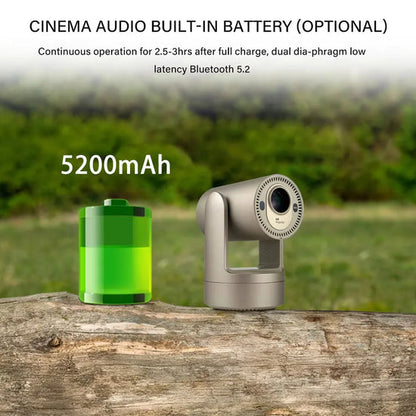 Rechargeable Mini 4K Smart Projector with Multi-Angle Head Design – 5G WiFi, Portable HD