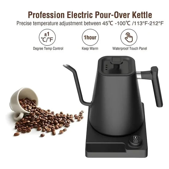 KT10 Pro 1L Electric Kettle – 1200W Power & Stainless Steel Design