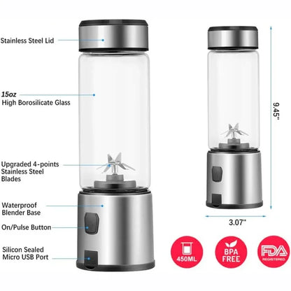 Portable Blender 450mL – USB Rechargeable Personal Smoothie