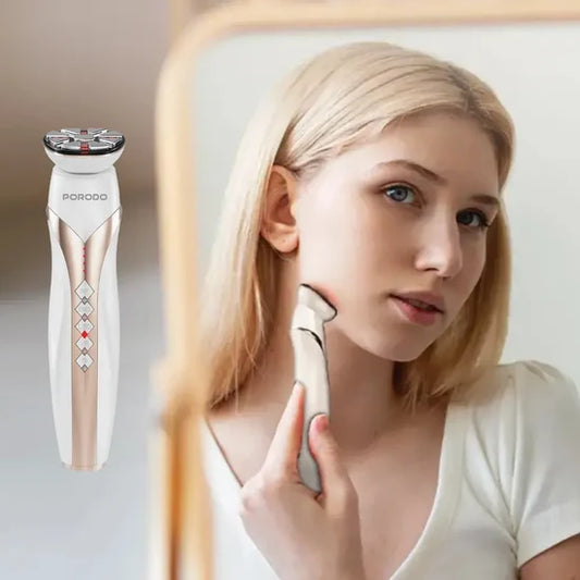 Porodo Lifestyle RF & EMS Vibration Light Therapy Device – Multi-Function Facial Beauty & Skincare Device