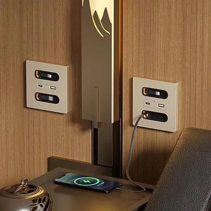 Universal Smart Socket 220V Charger with 20W USB-C Fast Charging, Multi-Function Power Adapter Universal Smart Power Socket