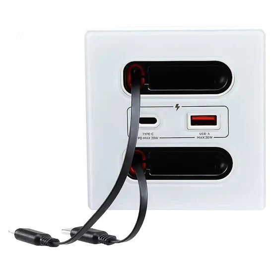 Universal Smart Socket 220V Charger with 20W USB-C Fast Charging, Multi-Function Power Adapter Universal Smart Power Socket