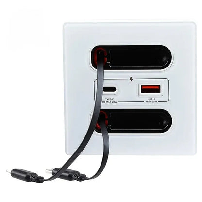 Universal Smart Socket 220V Charger with 20W USB-C Fast Charging, Multi-Function Power Adapter Universal Smart Power Socket