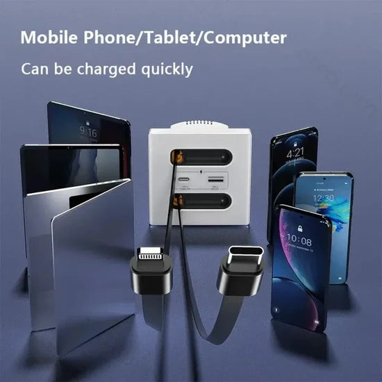 Universal Smart Socket 220V Charger with 20W USB-C Fast Charging, Multi-Function Power Adapter Universal Smart Power Socket