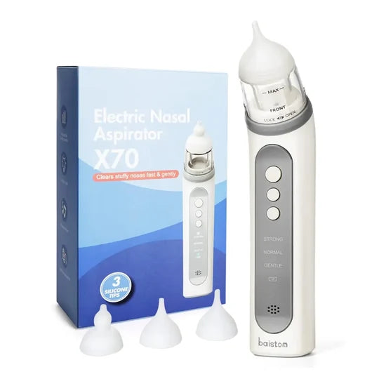 Baistom X70 rechargeable electric nasal aspirator for babies and kids with 3 adjustable suction levels
شفاط أنف كهربائي Baistom X70 قابل لإعادة الشحن للأطفال والرضع مع 3 مستويات شفط قابلة للتعديل