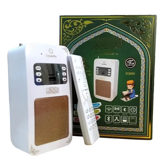 Equantu 10W Bluetooth speaker with remote control Al-Quran design
سماعة Equantu بلوتوث 10 واط مع جهاز تحكم عن بعد بتصميم القرآن الكريم