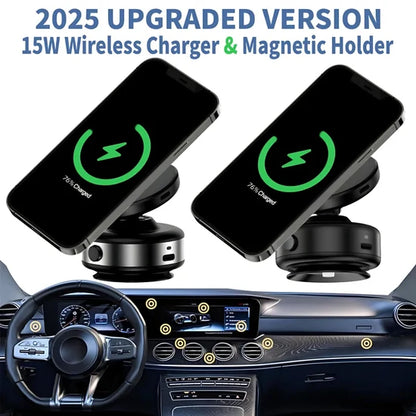 CZ18 360° Rotating Magnetic Phone Holder Stand with 15W Wireless Charger – Convenient Multi-Angle Use