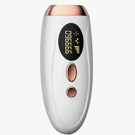 White IPL hair removal device with 999,999 flashes and 5 adjustable intensity levels
جهاز إزالة الشعر IPL باللون الأبيض مع 999,999 ومضة و5 مستويات شدة قابلة للتعديل