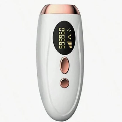 White IPL hair removal device with 999,999 flashes and 5 adjustable intensity levels
جهاز إزالة الشعر IPL باللون الأبيض مع 999,999 ومضة و5 مستويات شدة قابلة للتعديل