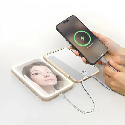 Porodo 5000mAh Power Bank Makeup Mirror with LED Light 1X 5X Magnification
مرآة مكياج Porodo مع باور بانك 5000 مللي أمبير وإضاءة LED وتكبير 1X و5X