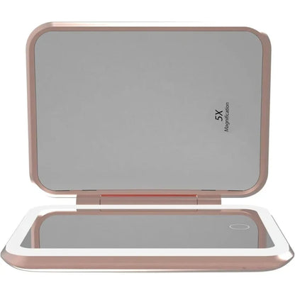 Porodo Power Bank Makeup Mirror 5000mAh – LED Light with 1X/5X