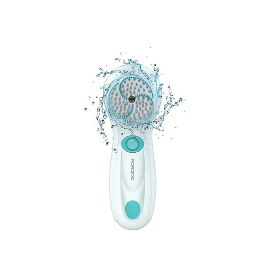 Porodo 4-in-1 Facial Cleansing Brush – 2-Speed, 360° Rotation, Deep Cleansing, White