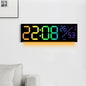RGB LED Digital Wall Clock with Dual Alarms Adjustable Brightness Black
ساعة حائط رقمية RGB LED باللون الأسود مع منبهين وسطوع قابل للتعديل