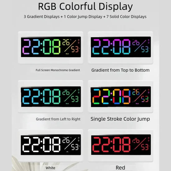RGB LED Digital Wall Clock – Multifunction Display