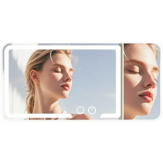 Porodo LED Lighted Car Makeup Mirror – 3 Lighting Modes, Adjustable Brightness