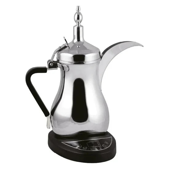 DENX DX2046 1L stainless steel electric coffee pot with 800W fast heating and built-in spoon in silver
ماكينة قهوة كهربائية DENX DX2046 سعة 1 لتر من الستانلس ستيل بقدرة 800 واط مع ملعقة مدمجة باللون الفضي
