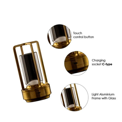 Portable LED Table Lamp – Touch Control, Adjustable Brightness, Compact Cordless Design