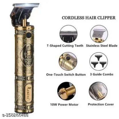 Green Lion Pirates Hair Trimmer 600mAh 6500RPM – Gold | Cordless Rechargeable Precision Beard, Hair & Body Grooming Trimmer