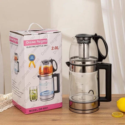 Regina DR-6001 2-in-1 electric kettle for hot water tea and coffee
غلاية كهربائية Regina DR-6001 2 في 1 لغلي الماء الساخن وتحضير الشاي والقهوة.