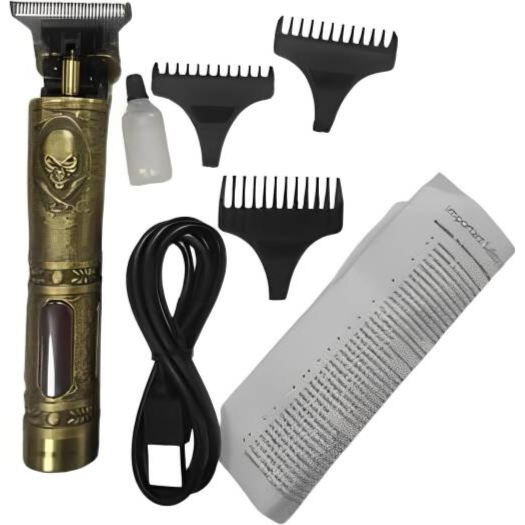 Green Lion Pirates Hair Trimmer 600mAh 6500RPM – Gold | Cordless Rechargeable Precision Beard, Hair & Body Grooming Trimmer