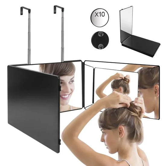 LED Trifold Cosmetic Mirror – 360° AdjustableLED Trifold Cosmetic Mirror