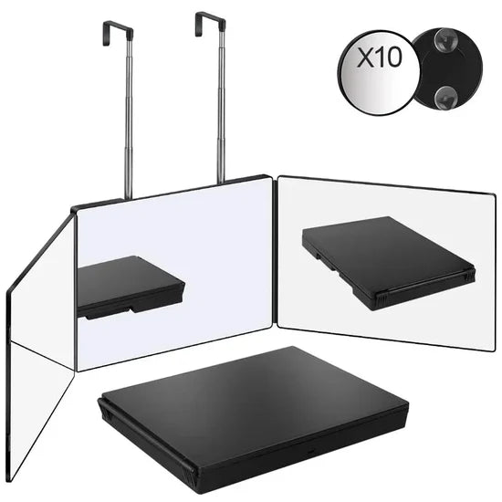 LED Trifold Cosmetic Mirror – 360° AdjustableLED Trifold Cosmetic Mirror