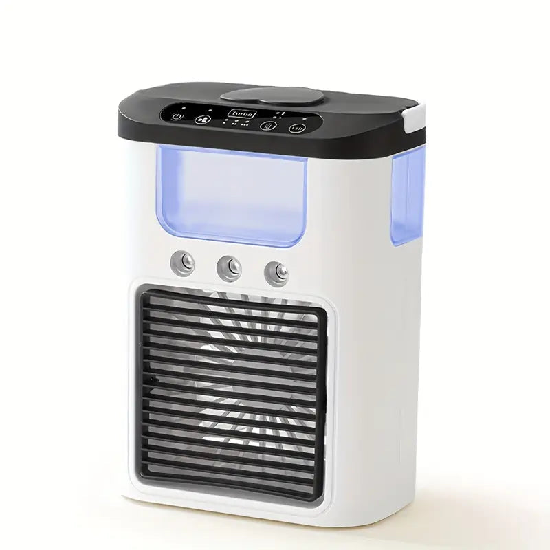 K918 Portable Air Cooling Fan with Mist Spray & LED Light