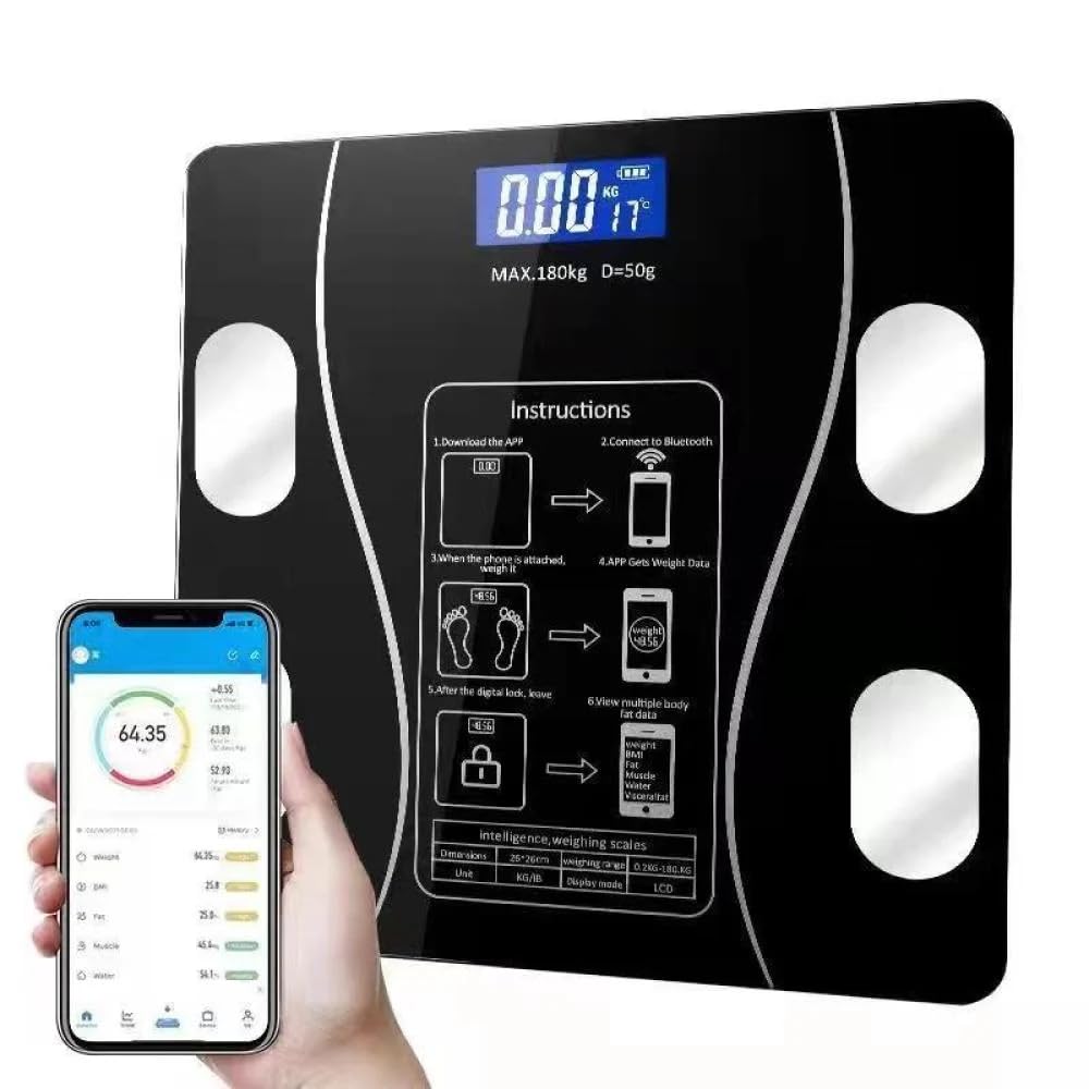 DENX DX1717 Bluetooth Smart Digital Body Weight Scale – Silver, Smart App Connectivity