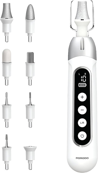 Porodo 8-in-1 Rechargeable Electric Nail Drill – 10-Speed Levels, 3H Working Time, 4500RPM Motor