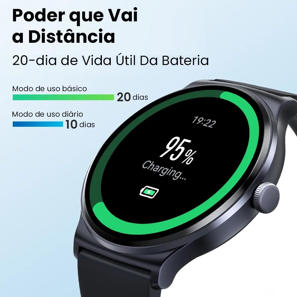 Smartwatch Solar Lite Bluetooth 5.3 – 1.38" Display, 10-Day Battery, IP68, Smart Notifications, Android & iOS Compatible