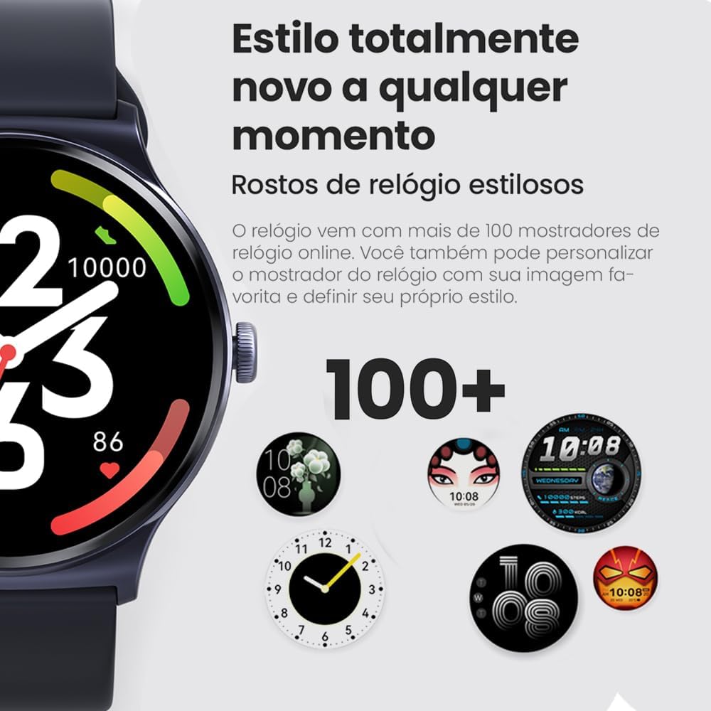 Smartwatch Solar Lite Bluetooth 5.3 – 1.38" Display, 10-Day Battery, IP68, Smart Notifications, Android & iOS Compatible