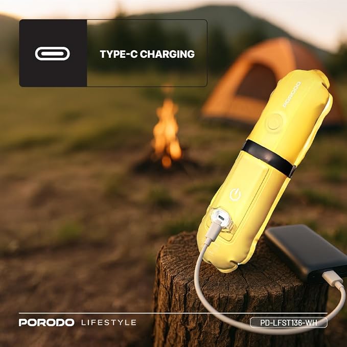 Porodo Inflatable Outdoor Magnetic Tube Light – 150 Lumens, Warm