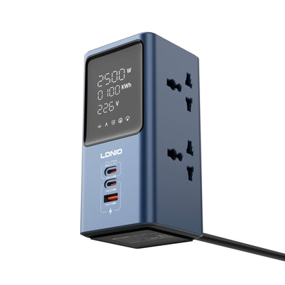 LDNIO SC2 Tower Extension Power Socket 2500W, 4 Universal AC Outlets, 45W USB-C PD Fast Charging, USB-A 30W & USB-C 12W