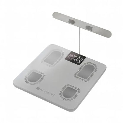 Admos Eight smart body fat scale with electrode sensors and Bluetooth connectivity in white
ميزان Admos Eight الذكي لقياس دهون الجسم مع مستشعرات كهربائية واتصال Bluetooth باللون الأبيض