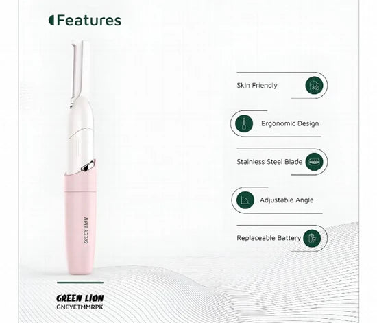 Green Lion Eyebrow Hair Trimmer – Rechargeable Precision Trimmer, Compact
