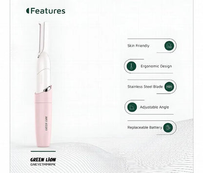 Green Lion Eyebrow Hair Trimmer – Rechargeable Precision Trimmer, Compact