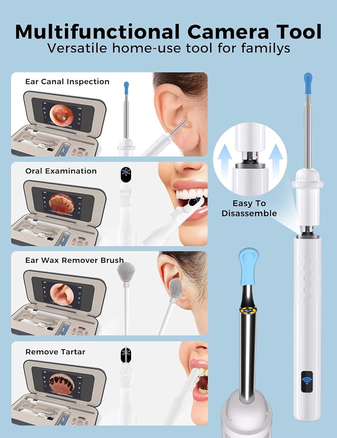 Ear Wax Removal Tool Camera with Screen, 1080P HD Ear Cleaner with Camera