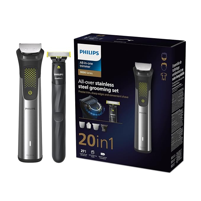 Philips MG9553/15 20-in-1 All-in-One TrimmerPhilips MG9553/15 face hair .and body grooming kit
ماكينة تشذيب Philips MG9553/15 متعددة الاستخدامات 20 في 1