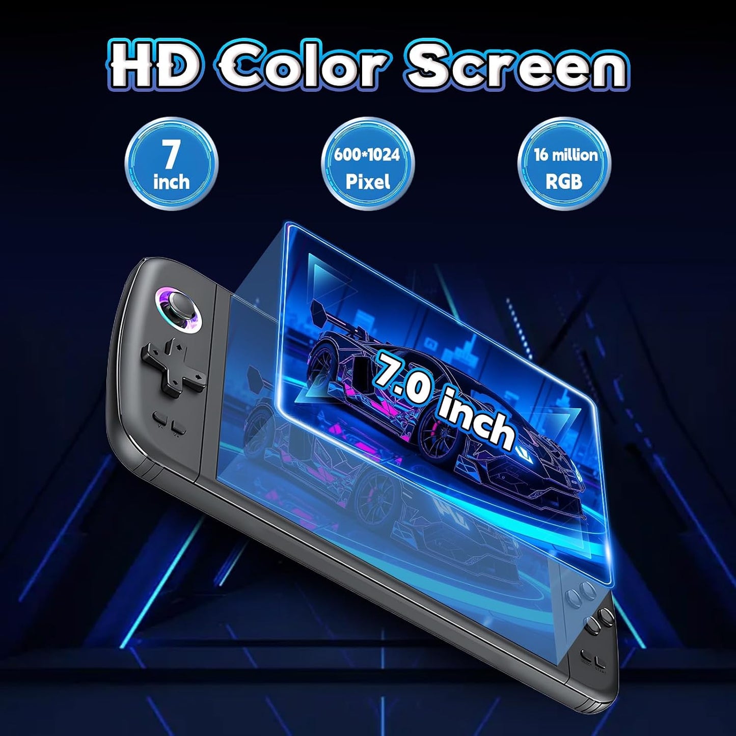 M27 256GB Retro Handheld Gaming Console – 7-Inch IPS HD Display, Portable Video Game Player& Compact Design
