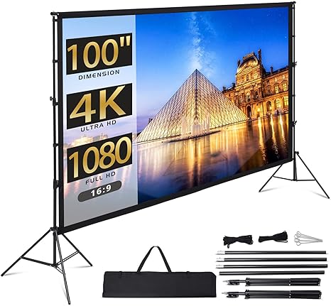 100-inch foldable portable projector screen with lightweight design for indoor and outdoor viewing
شاشة عرض بروجيكتور محمولة وقابلة للطي مقاس 100 بوصة بتصميم خفيف للاستخدام الداخلي والخارجي
