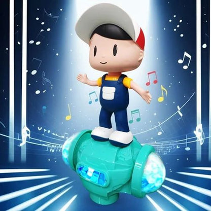 Dancing Boy Toy with Lights & Music – 360° Rotating Musical Doll with Bump